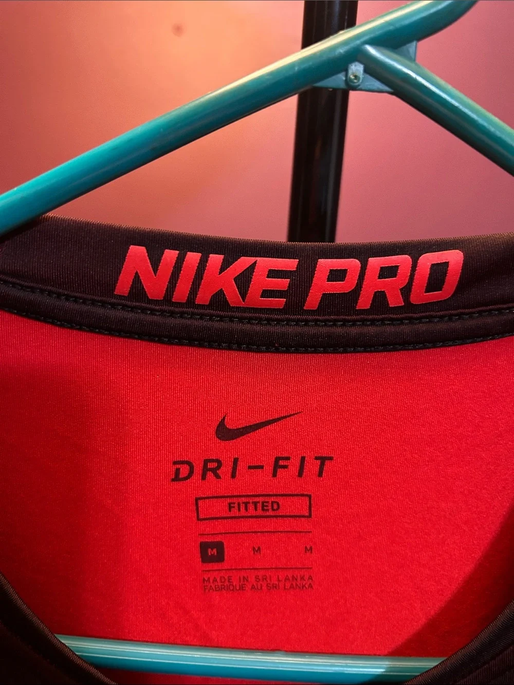 Nike Black Short Sleeve Dri-FIT Training Tee with Red Accents